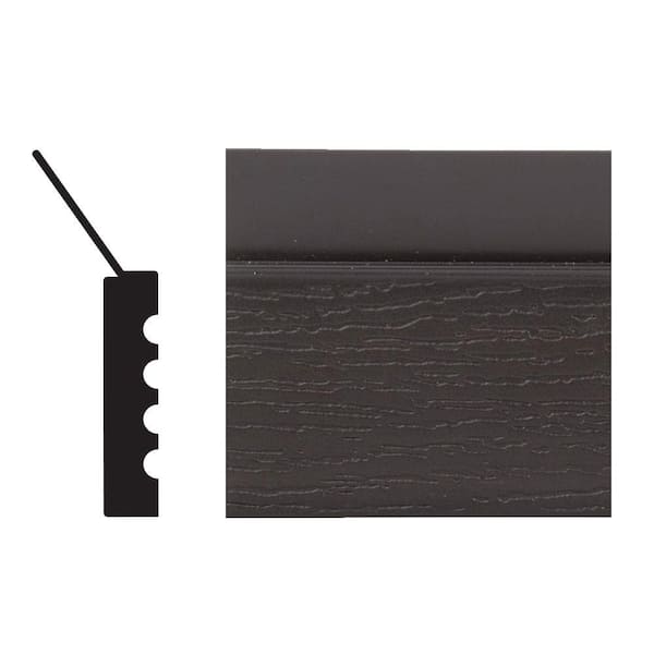 Royal Mouldings 2149 7/16 in. x 2 in. x 108 in. Vinyl Brown Garage Door Stop Moulding