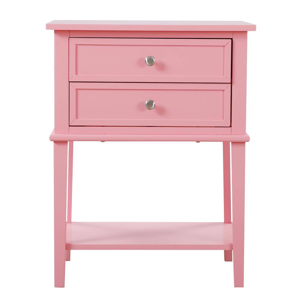Passion Furniture Newton 2Drawer Pink Nightstand (28 in. H x 16 in. W