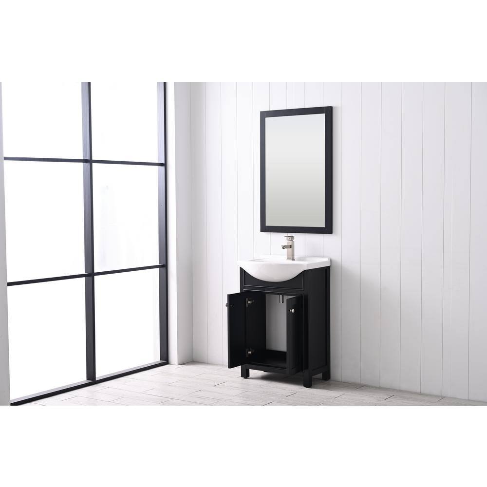 Marian 24" Espresso Single Sink Vanity with White Porcelain Top