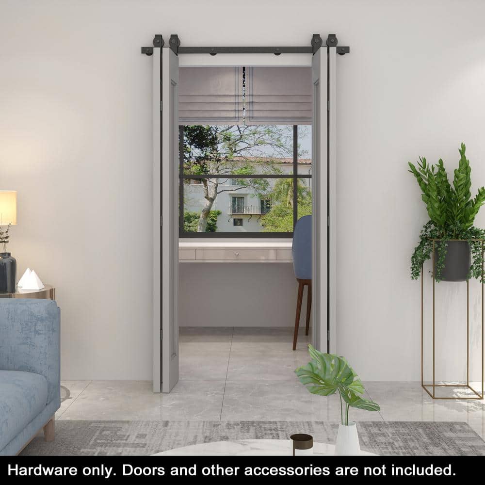 Matte Black Steel Folding Bi-Fold Door Hardware Kit