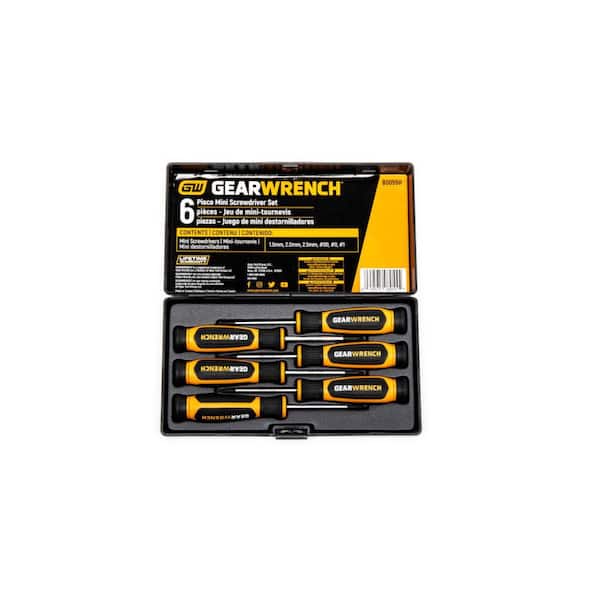 6 Pc. Phillips/Slotted Mini Dual Material Screwdriver Set