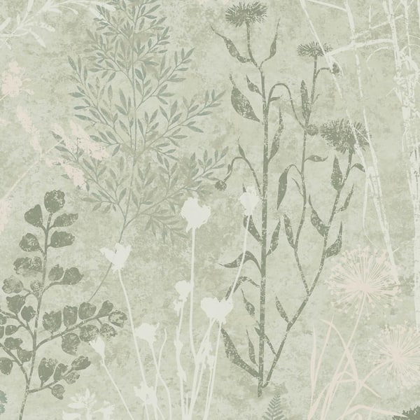Grandeco Etched Tree Toile Textured Wallpaper Sage Green  DIY at BQ