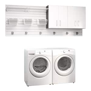 Modular Laundry Room Storage Set with Accessories in White (2-Piece)