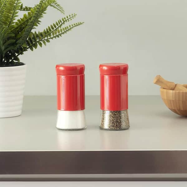 Basics Essence Red Salt and Pepper Shakers SP44610 - The Home Depot