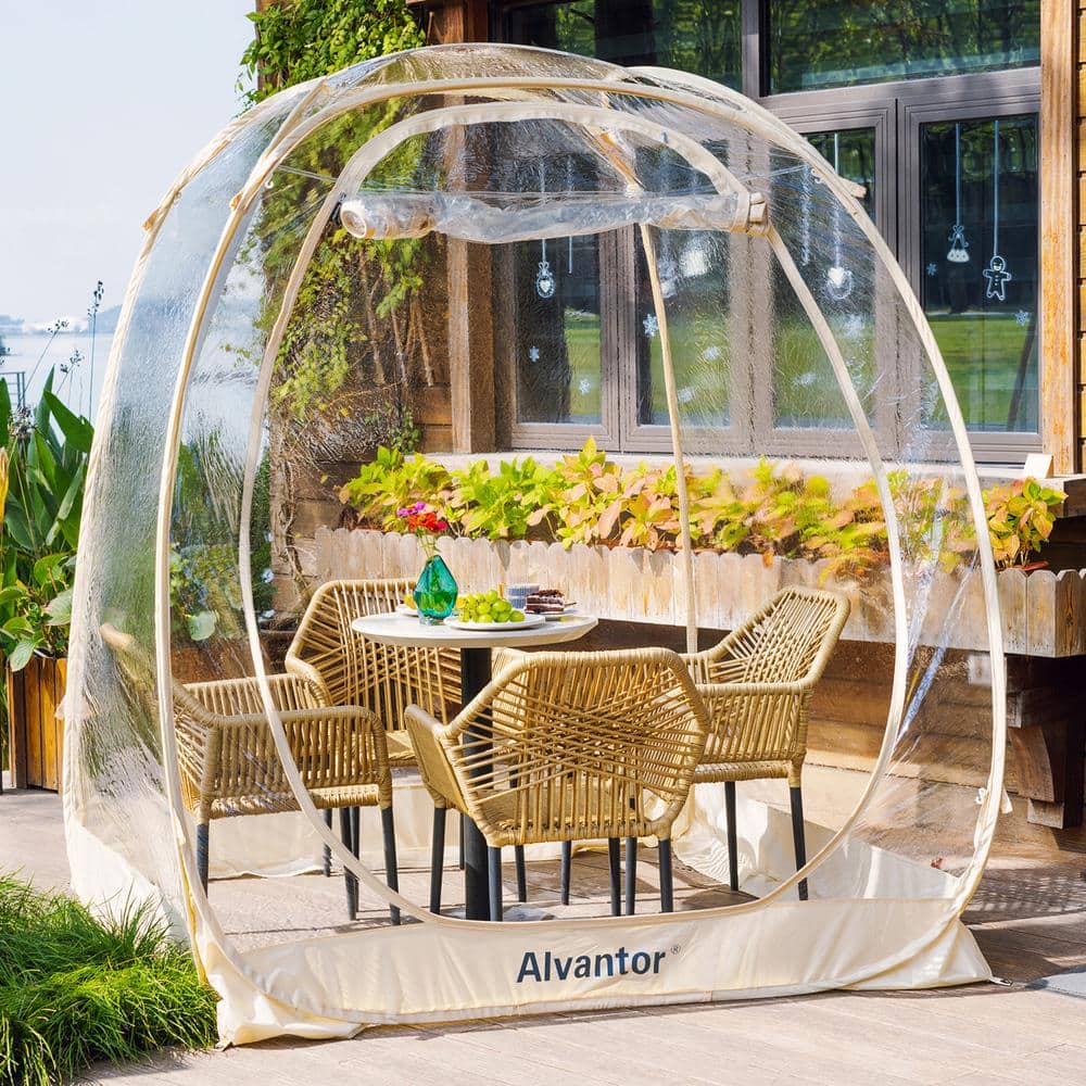 Beige 3-Person Pop-Up Dome Bubble Tent with Carry Bag