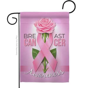 13 in. x 18.5 in. Breast Cancer Awareness Garden Flag 2-Sided Support Decorative Vertical Flags