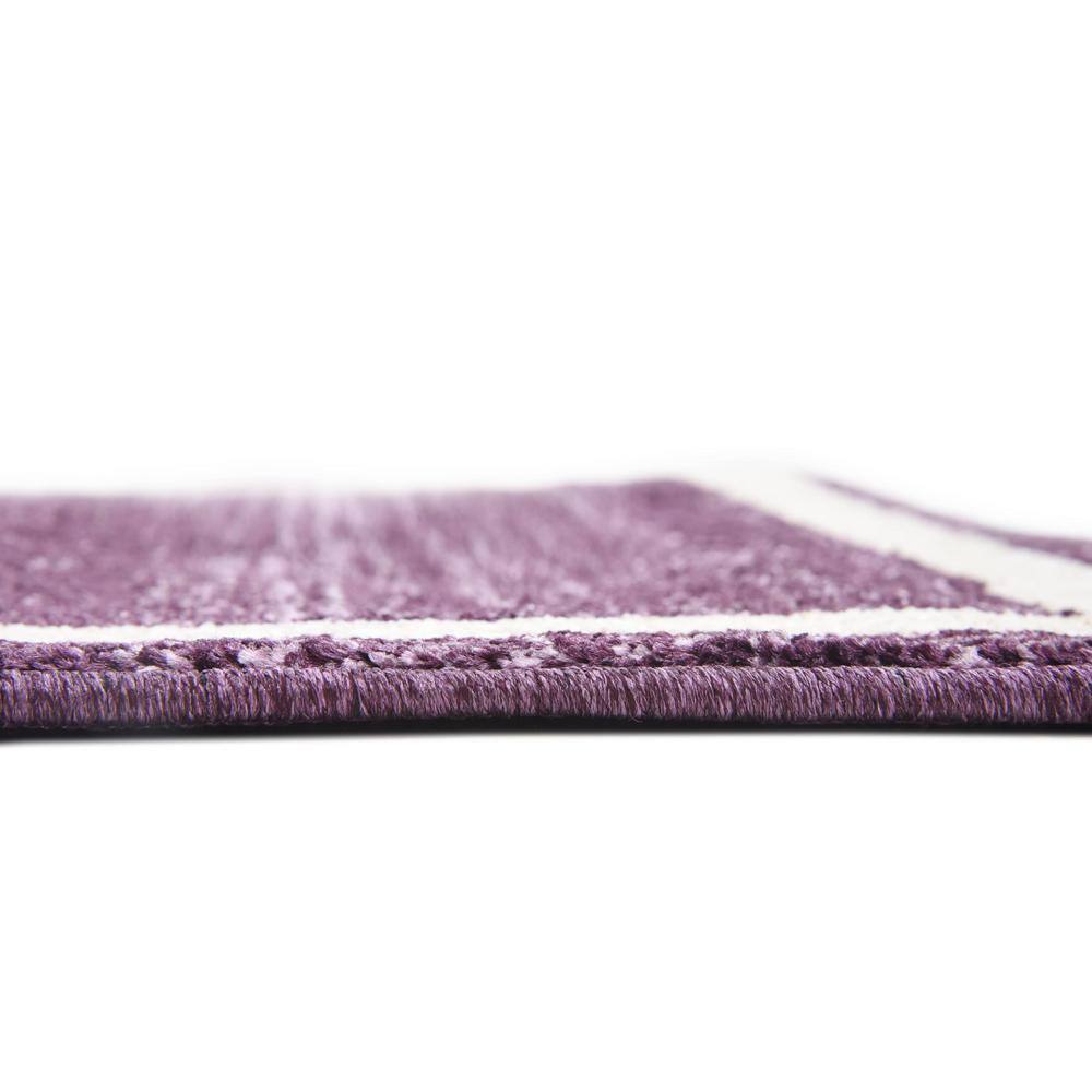 Violet Ivory Rectangular Tufted Synthetic Easy-Care Rug