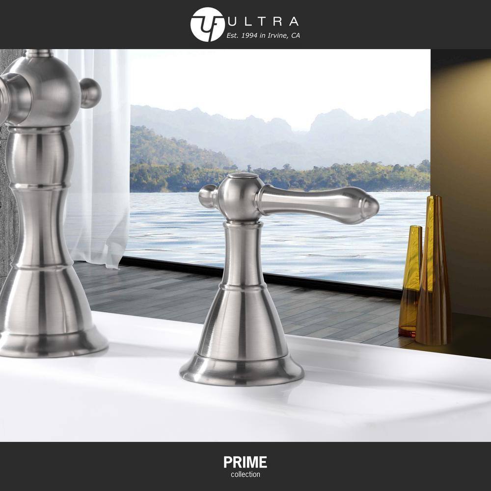 Brushed Nickel Double Handle High Arc Roman Tub Faucet