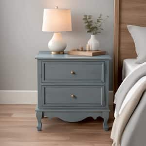 Elpenor 24"Wx16"Dx24"H Tall 2 - Drawer Blue Nightstand Set of 2