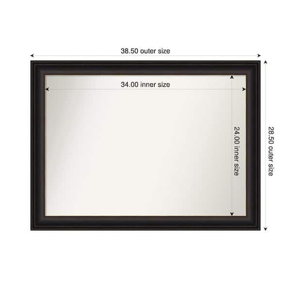 Amanti Art Trio Oil Rubbed Bronze 38.5 in. x 28.5 in. Custom Non-Beveled Recycled Polystyrene Framed Bathroom Vanity Wall Mirror
