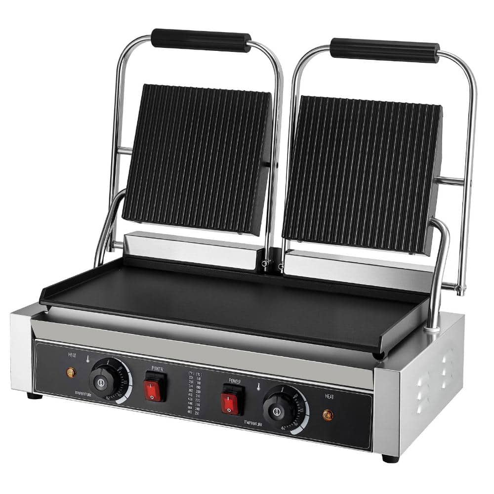 Electric Panini Grill 3600W, Double Sandwich Press, Temp Control, 19x9 in Flat Enamel Plate, For Burger Steak Bacon price history on PriceWatchPro