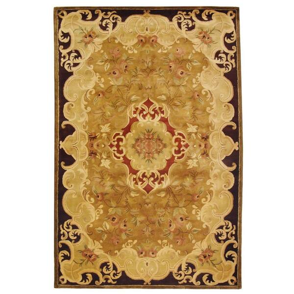 SAFAVIEH Classic Gold/Cola 5 ft. x 8 ft. Border Area Rug