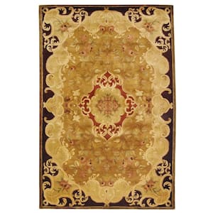 Classic Gold/Cola 6 ft. x 9 ft. Border Area Rug