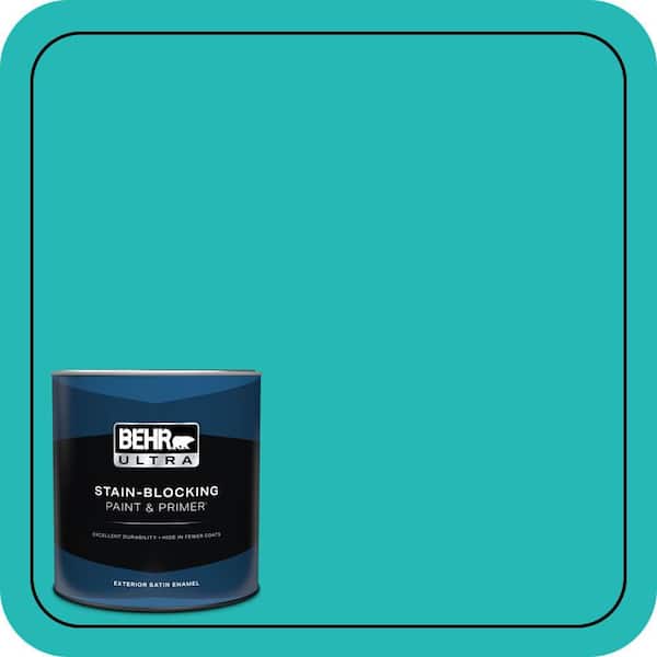 BEHR ULTRA 1 qt. #MQ4-21 Caicos Turquoise Satin Enamel Exterior Paint & Primer