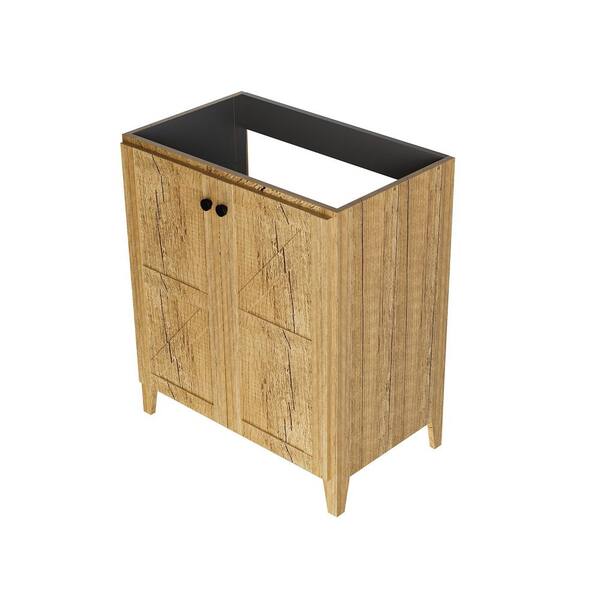 Viola 29.13 in. Freestanding Foldable Bath Vanity Cabinet without Top in Dark Yellow with 2 Doors