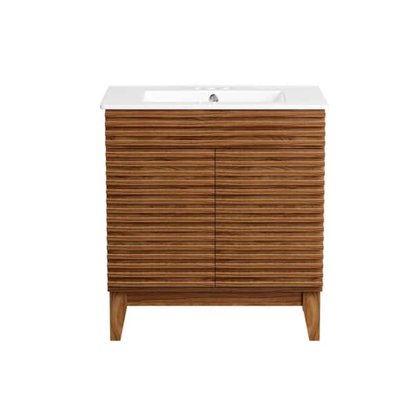 HOMEIBRO 30 in. Bath Vanity Cabinet without Top in Polar Wood Unassembled
