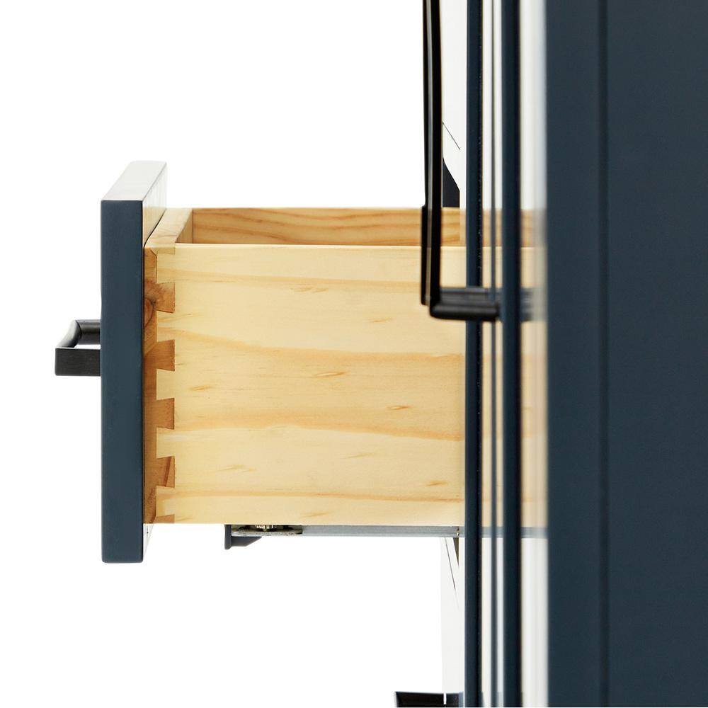 Midnight Blue Hardwood Freestanding Vanity Cabinet, 36"