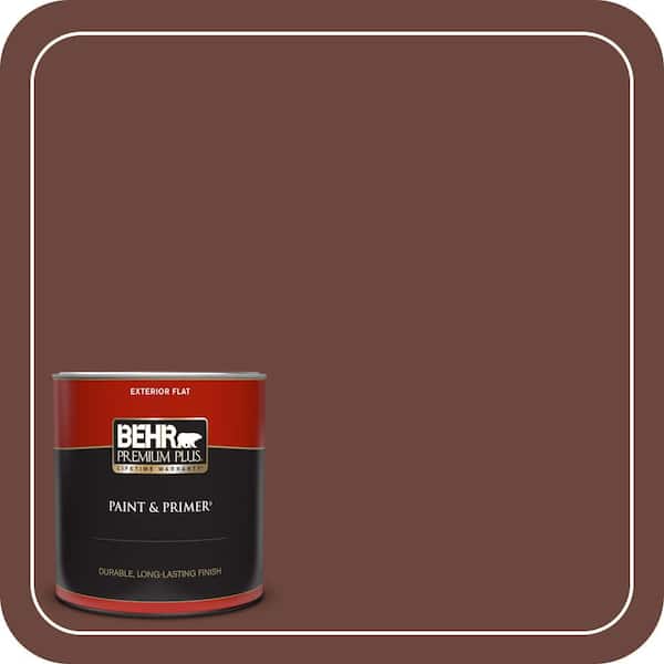 BEHR PREMIUM PLUS 1 qt. #ECC-42-3 Deep Cherrywood Flat Exterior Paint & Primer