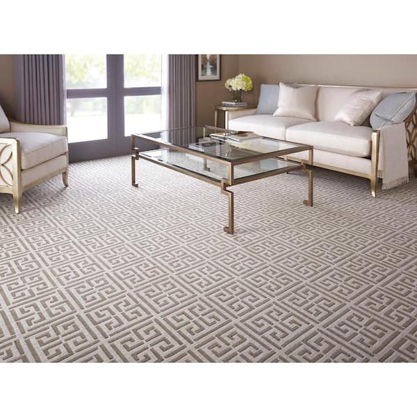 Pandora Battleship Brown 13.2 ft. 35.39 oz. Nylon Pattern Installed Carpet