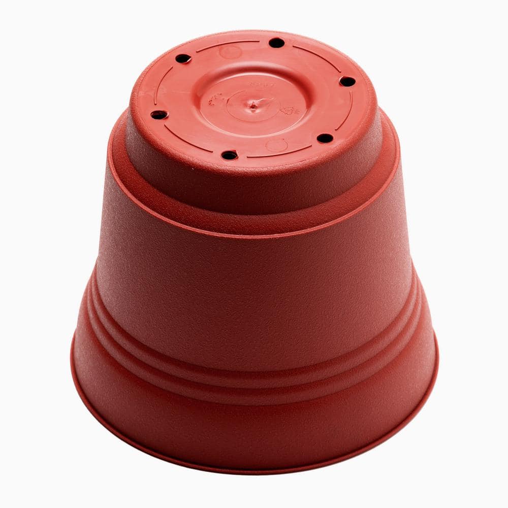 Saturn 10" Burnt Red Round Self-Draining Planter with Saucer