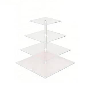 4-Tier Clear Acrylic Cupcake Stand for 50 Cupcakes, Tiered Dessert Display for Parties, Weddings, Birthdays