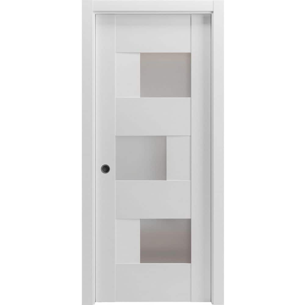 24 in. x 96 in. 1 Panel White Finished Solid MDF Sliding Door with Hardware price history on PriceWatchPro