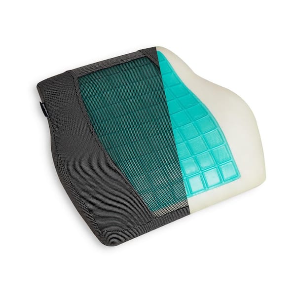 Mind Reader Black Memory Foam Ergonomic Lower Back Cushion 15.5 in. L x 3.75 in. W x 14.25 in. H