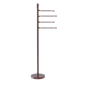 Soho Free Standing Towel Bar 4-Pivoting Swing Arm Towel Stand in Antique Copper