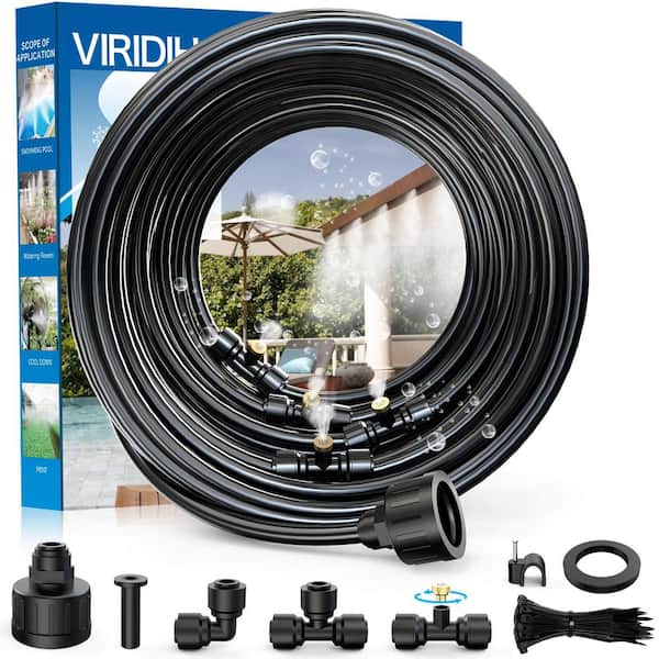 Afoxsos Energy Efficient 100 ft. Misting Cooling System with Antioxidants Adapters for Outdoor Patio