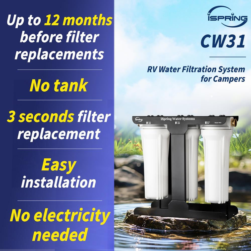 iSpring 3-Stage White RV Water Filtration System