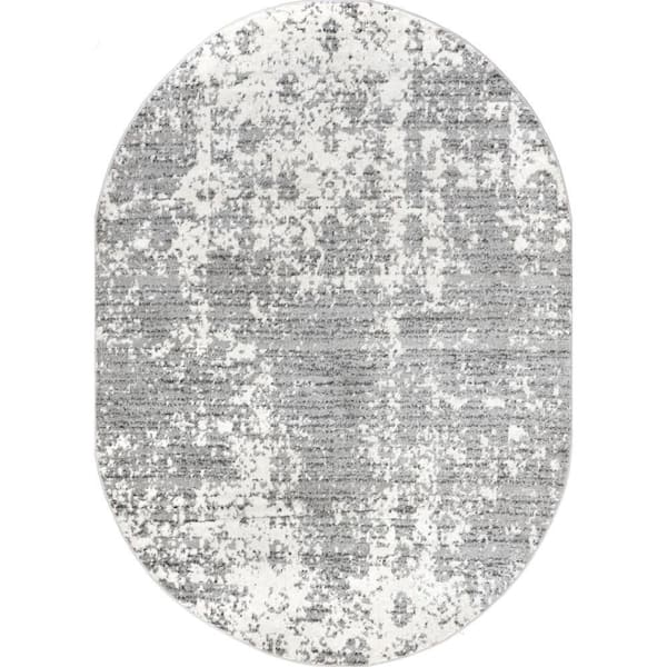 nuLOOM Deedra Misty Contemporary Gray 4 ft. x 6 ft. Oval Rug