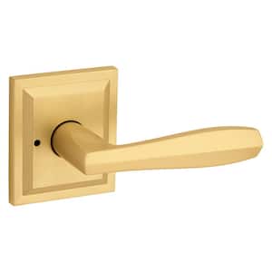 Torrey Satin Brass Low Profile Rose Bed/Bath Privacy Door Handle