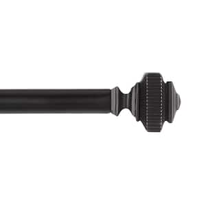Rockwell 66 in. - 120 in. Adjustable 1 in. Single Curtain Rod Kit in Matte Black with Finial