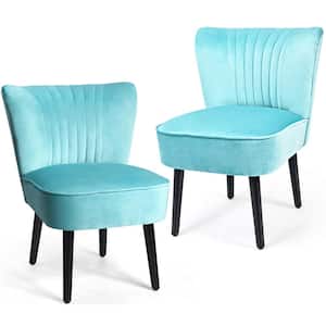 23 in. W Turquoise Striped Polyester 2-Seat Motion Sofa Chair (Set of 2)