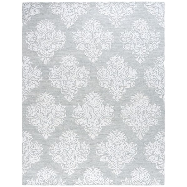 Glamour 8 ft. x 10 ft. Light Blue/Ivory Floral Area Rug