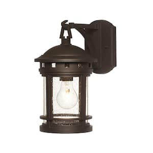 Sedona 10.75 in. Oil Rubbed Bronze 1-Light Outdoor Line Voltage Wall Sconce with No Bulb Included