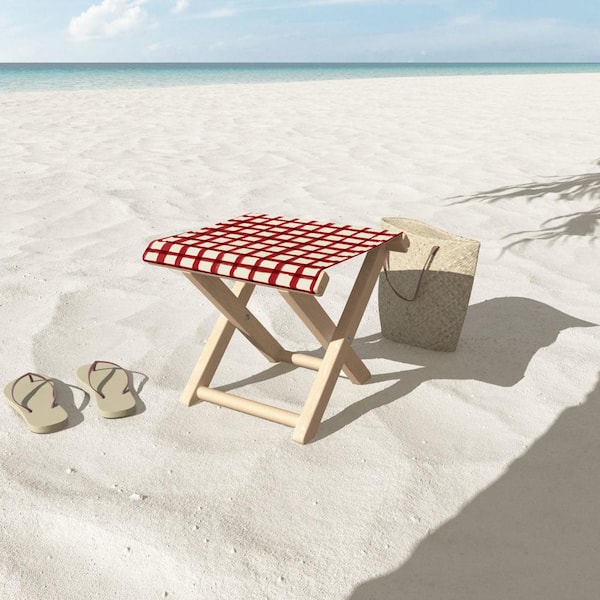 DenyDesigns. Avenie Spring Garden Collection VII Wood Outdoor Folding Stool Ottoman