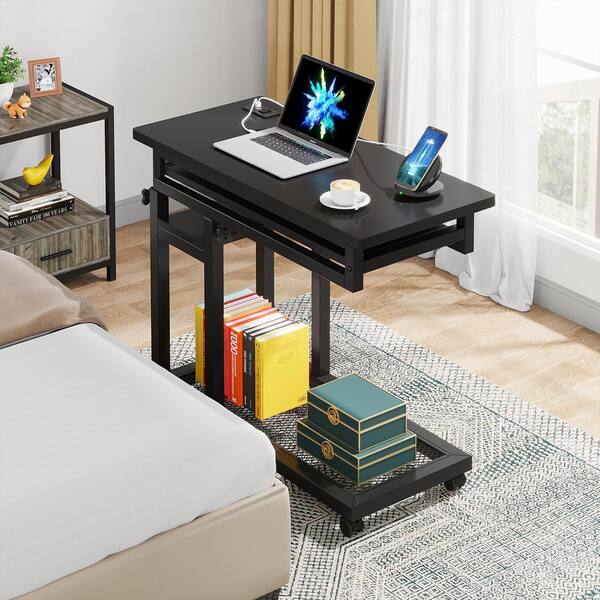 BYBLIGHT Kerlin 31.5 in. Height Adjustable Black C-Shaped
