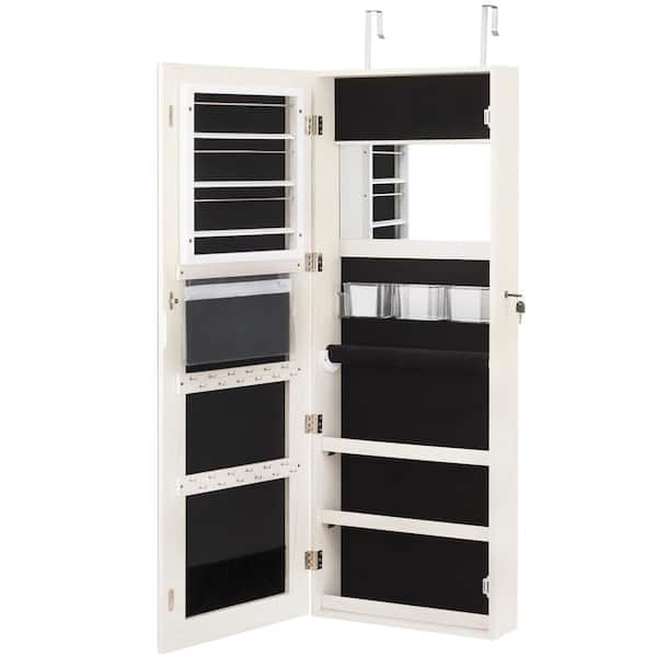 Costway Wall and Door Mounted Jewelry Box Cabinet Lockable Storage Organizer