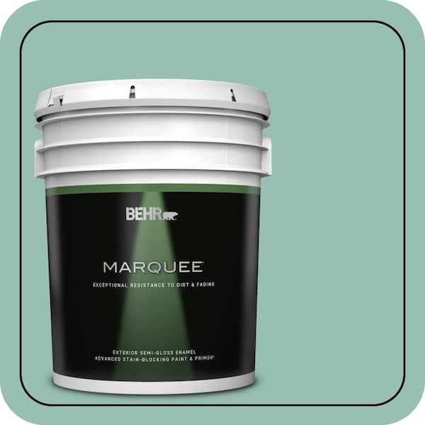 BEHR MARQUEE 5 gal. #PPU12-07 Spring Stream Semi-Gloss Enamel Exterior Paint & Primer