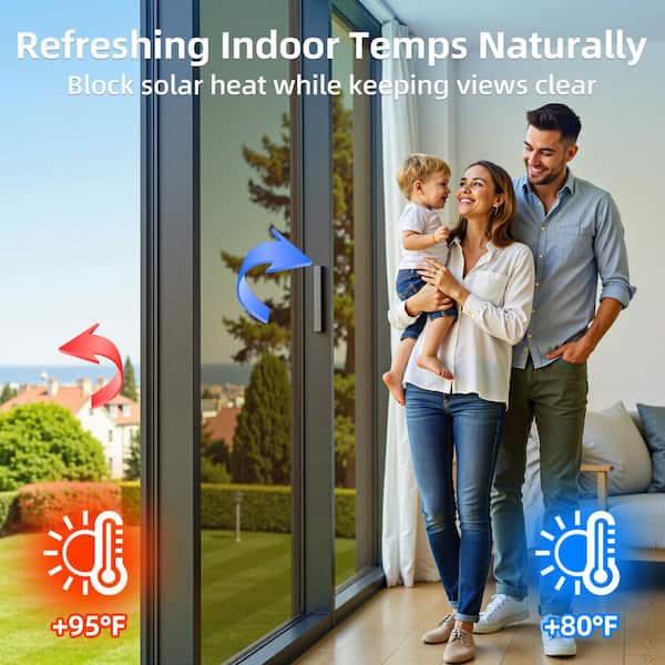 24 in. W x 79 in. L Heat Blocking Anti UV Daytime Blackout Decorative Window Film with One Way Reflective, Gold-Silver