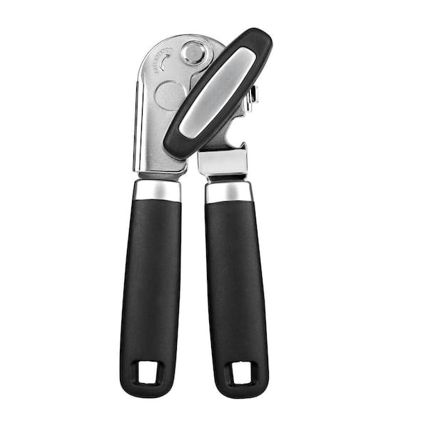 Manual Can Opener with Magnetic Lid Lifter, Smooth Cutting Blade, and Comfort Grip in Black