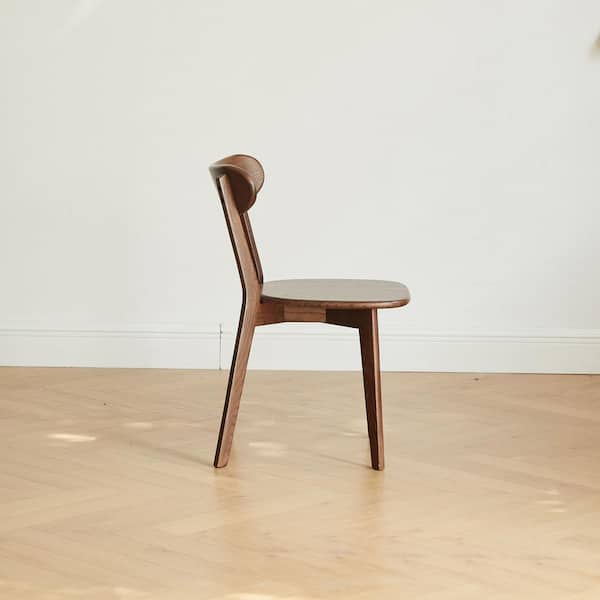 Swift Walnut Solid Wood Mid-Century Modern Accent Dining Side Chair (Set of 2)