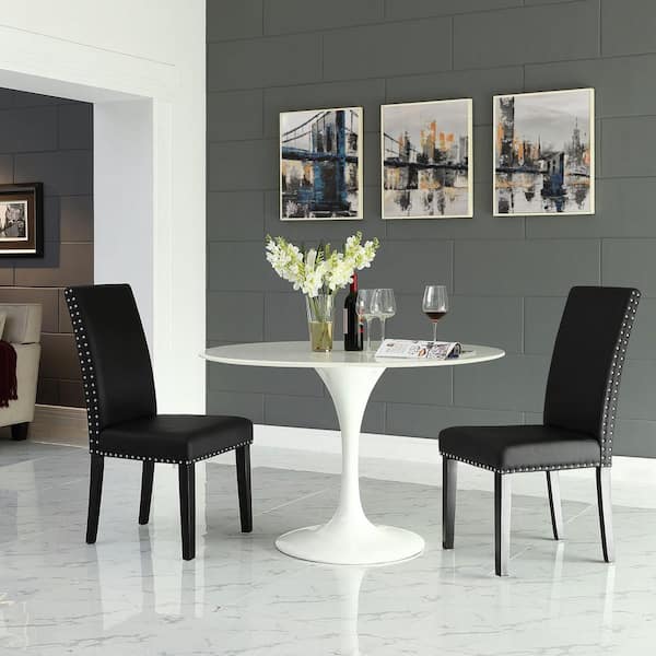 Black Parcel Dining Vinyl Side Chair