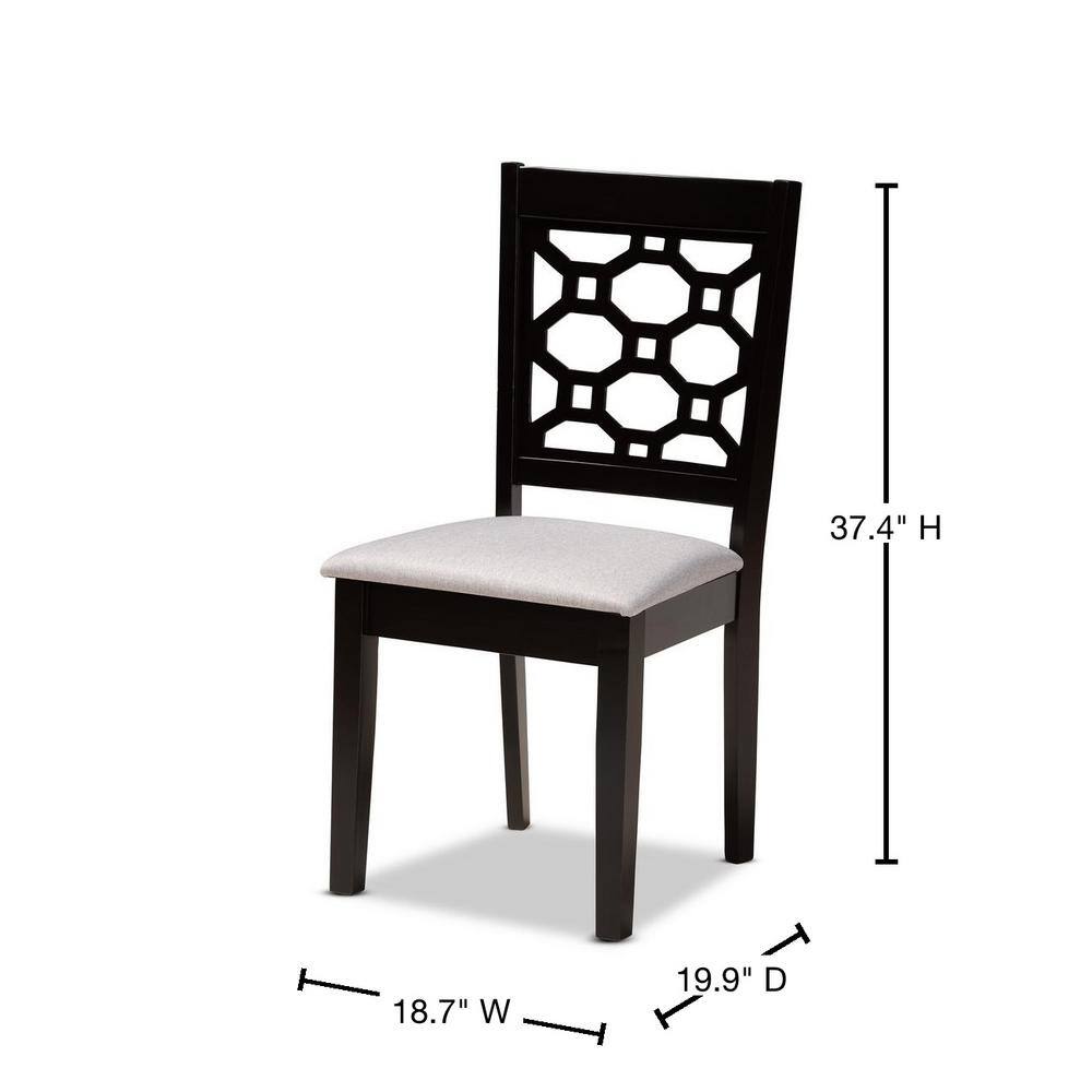 Peter Grey and Dark Brown Wood Side Chair with Cane Back