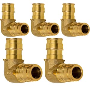 3/4 in. Elbow Pex Fitting, Expansion Pex A Elbow Brass No Lead, 90-Degree for Use with Pex A Tubing (Pack of 5)