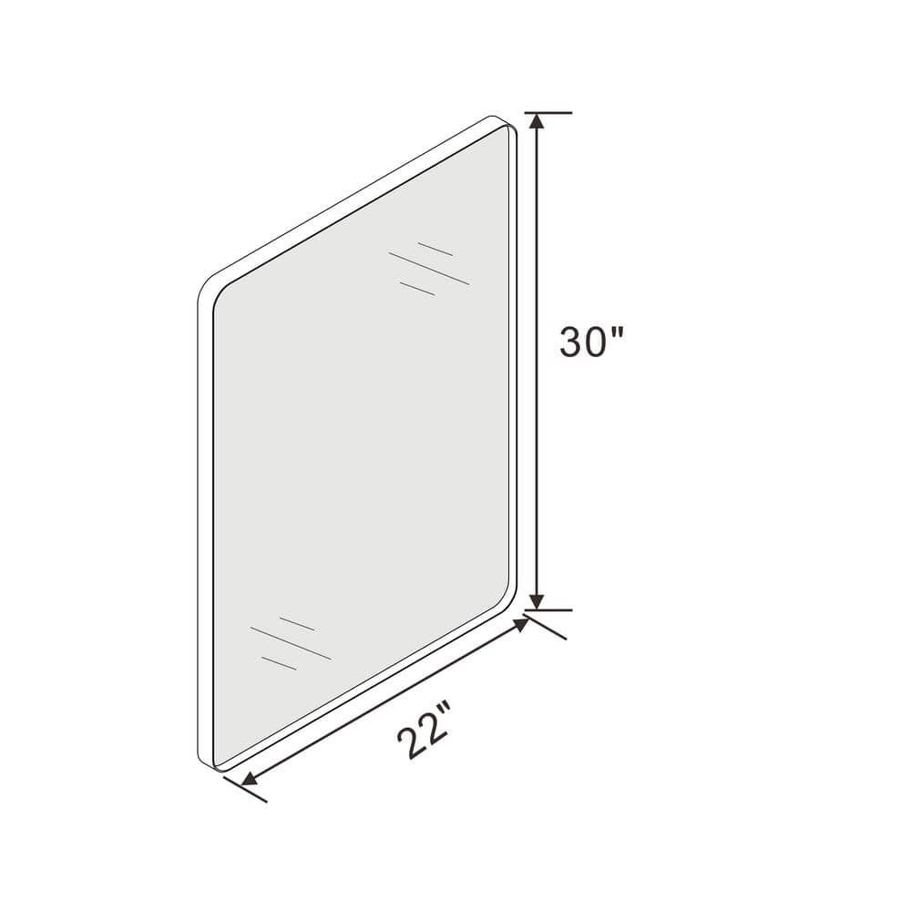 Klajowp 22 in. W x 30 in. H Small Rectangular Angle rounded Framed Wall ...