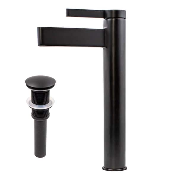 PHIA Modern Single Handle Vessel Sink Faucet with a Pop-Up Drain in Oil-Rubbed Bronze