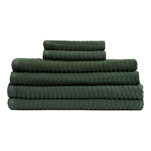 Lisbon 6-Piece Green Solid 100% Cotton Bath Towel Set