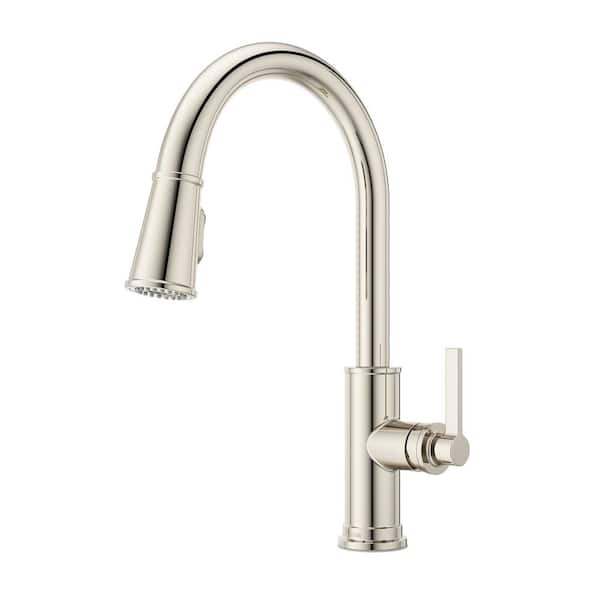 Havenridge 1-Handle 16.75 in. H Pull Down Sprayer Kitchen Faucet with 360° Spout Swivel in Polished Nickel
